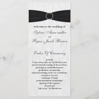 damask black Wedding program