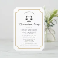 Elegant Law School Customizable Photo Graduation Invitation