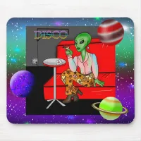 1970's Retro Extraterrestrial in Disco Lounge  Mouse Pad