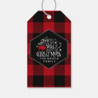 Wild Wonderful Christmas Red Buffalo Plaid ID604 Gift Tags