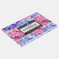 Pink and Blue Hydrangeas Wedding Guest Book