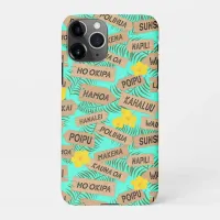 Hawaiian Island Beaches on Blue iPhone 11Pro Case