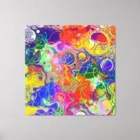 Disco Ball Electricity Fluid Art   Canvas Print