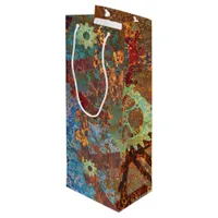 Steampunk Rusty Clockwork Gears Wine Gift Bag