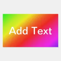 Diagonal Rainbow Gradient Red to Green Rectangular Sticker