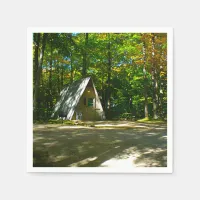 Camping in an A-Frame Cabin Travel Paper Napkins