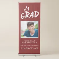 Bold Red Trendy Graduation Photo Retractable Banner