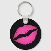 Black and Pretty Pink Ombre Lipstick Pout Kiss Keychain