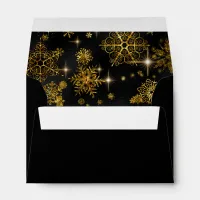 Prettiest Snowflakes Pattern Gold/Black ID846 Envelope