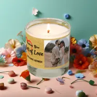 Lots of Love | Golden Personalized 3 Photos Scented Candle