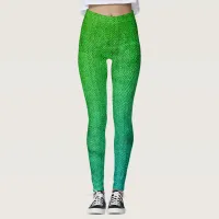 Sea Green Tweed Textured Image Leggings