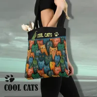 Cool Cats Watercolor Tote