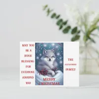 Custom Christmas Wolf - Postcard