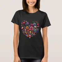 Floral Heart Pixel Art T-Shirt