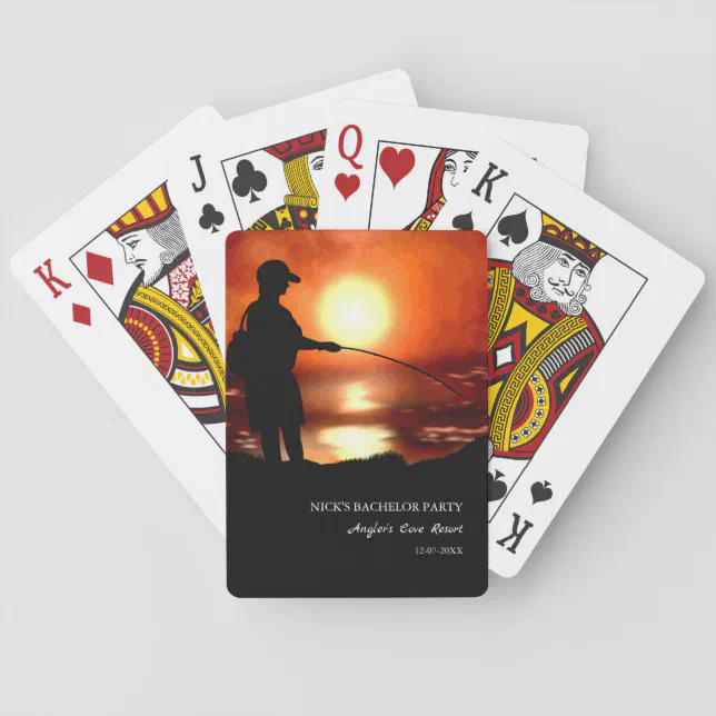 Fishing bachelor party Fishing lover Fishing party Poker Cards