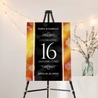 Elegant 16th Golden Topaz Wedding Anniversary Foam Board