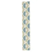 Elegant Crab Feast-Watercolor Blue Crabs, Seashell Long Table Runner