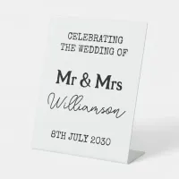 Mr And Mrs Wedding Welcome Tabletop Sign