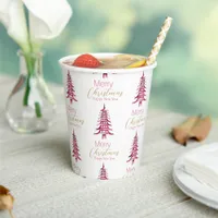 Red Pagoda Christmas Tree Pattern  Paper Cups