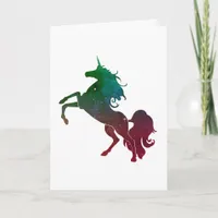 Colorful Unicorn, Birthday Card