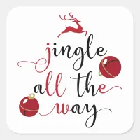 jingle all the way square sticker