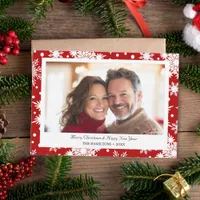 Elegant Red Snowflakes Holiday Photo