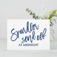 5X7 Sparkler Send-Off Sign-Brush Script (Navy)