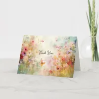 Impressionism Style Flowers Thank You Card