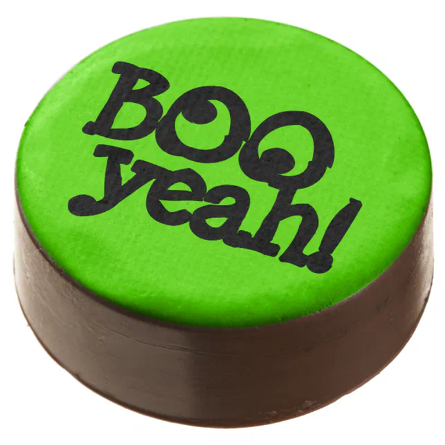 Funny Lime Green Booyeah! Crossed Eyes Halloween Chocolate Covered Oreo