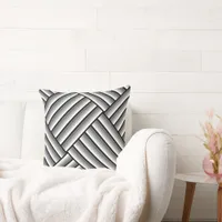 Modern stripes in black, white and gray - cool    throw pillow