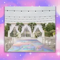 Monogram Names Mother-Of-Pearl colorful Wedding | Outdoor Rug