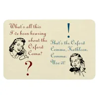 Oxford Comma Not Coma with Retro Ladies Magnet