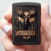 Matthew's Moose Crest Zippo Lighter