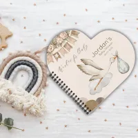 Watercolor Stork Baby Shower Neutral Guest Book