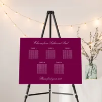 Mulberry 5 Table Wedding Seating Chart Foam Board