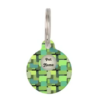 Green Emerald Lime Jade Modern Abstract Pet Name Tag