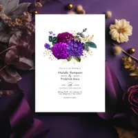 Purple and Violet Floral Wedding Invitation