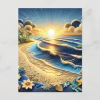 Ocean Sunset | Happy Birthday Postcard