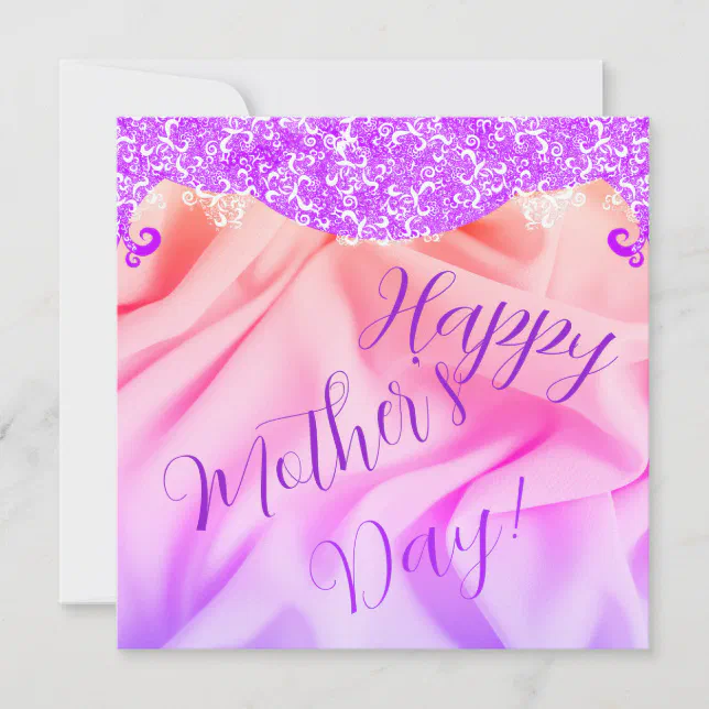 Happy Mother’s Day - Silk and lace pattern Card