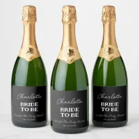 Elegant Bachelorette Party Black Sparkling Wine Label
