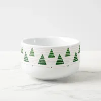 Christmas trees with beads strings pattern soup mug