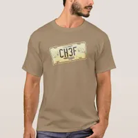 Cool Chef Weathered Rusty Car Licence Number Plate T-Shirt