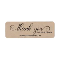 Kraft Look Thank You For Your Order Small Business Label