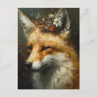 Red Fox Boho Postcard