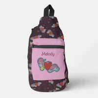 Love Note: Doodle Heart Music Lovers Name Pink Sling Bag