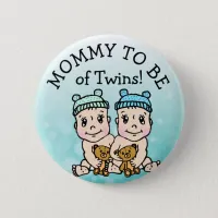 Mom to be of Twins, Baby Shower Button