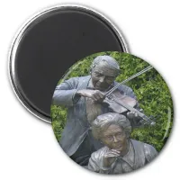 Elderly Couple Serenade Botanical Garden Magnet