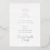 Dusty Blue Modern Minimalist Wedding Bachelorette Foil Invitation