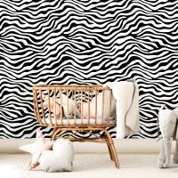 Black and White Zebra Stripe Wallpaper