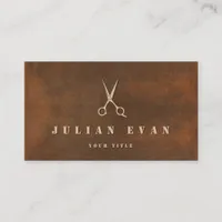  Rustic Iron Hair Scissors Logo Hairstylist Business Card